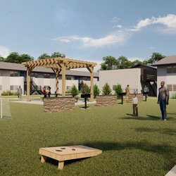 bbq area at Polaris at East Point apartments located in Atlanta, GA
