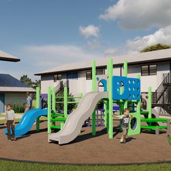 playground and dog park at Polaris at East Point apartments located in Atlanta, GA