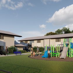 playground and dog park at Polaris at East Point apartments located in Atlanta, GA