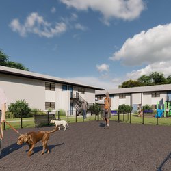 playground and dog park at Polaris at East Point apartments located in Atlanta, GA