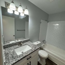 bathroom at Polaris at East Point apartments located in Atlanta, GA