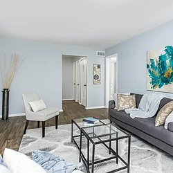 living room at Polaris at East Point apartments located in Atlanta, GA
